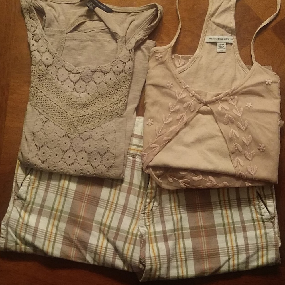 4/$20 Roxy shorts. American eagle tops